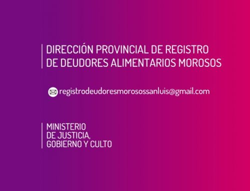 El Registro de Deudores Alimentarios Morosos de San Luis capital no atenderá al público por casos de COVID-19